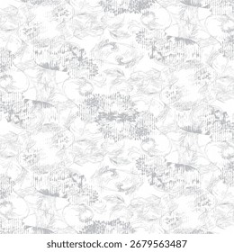 Abstractas patrón sin fisuras con líneas de semitono de Vertical y textura sucia. Perfecto para fondos de estilo retro, arte digital y estampados de tela de moda