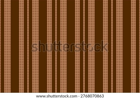 Abstract Seamless Pattern of Vertical Polka Dot Lines on Brown Background Geometric Vector Illustration for Decorative Design