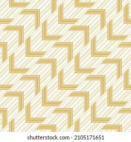 Abstract seamless pattern in vintage Art Deco style. Pattern for the design of original tableware, textiles, wallpaper, greeting cards and stylish clothes. Gold white vector illustration.