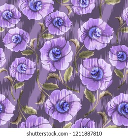 Abstract seamless pattern with vintage flowers