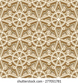 Abstract seamless pattern, vintage gold background, vector ornamental texture