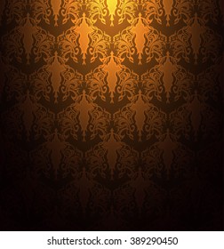 Abstract seamless pattern vintage gold brown background vector