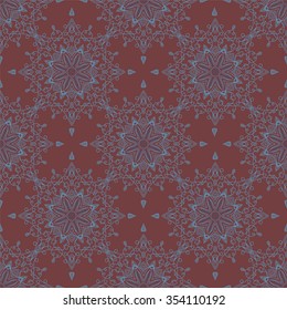 Abstract Seamless Pattern. Vintage Ornament Pattern. Islamic, Arabic, Indian, Ottoman Motifs, Kaleidoscope, Yoga. Ethnic decorative elements for greeting cards or any other kind of design. Boho Style.