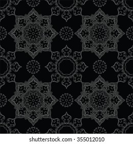 Abstract Seamless Pattern. Vintage Ornament Pattern. Islamic, Arabic, Indian, Ottoman Motifs, Kaleidoscope, Yoga. Ethnic decorative elements for greeting cards or any other kind of design. 