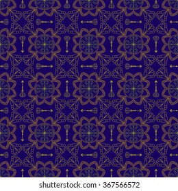 Abstract Seamless Pattern. Vintage Ornament Pattern. Ethnic decorative elements for print and cloth, fabrics and canvas texture or any other kind of design. 