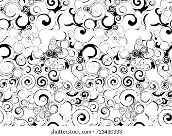 Abstract seamless pattern  Vintage repeated backdrop. Creative original design. Ethnic motif ornament in monochrome colors black and white