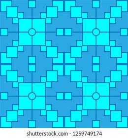 The abstract seamless pattern vintage style with blue theme. Vector illustration.