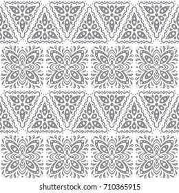 Abstract seamless pattern in vintage style. Interlocking shapes and textures.