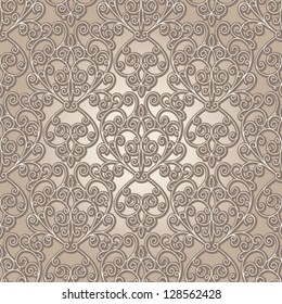 Abstract seamless pattern, vintage vector lattice background