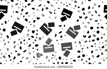 Abstraktes, nahtloses Muster mit Stimmsymbolen. Kreative Leopardenhintergründe. Vektorgrafik auf weißem Hintergrund