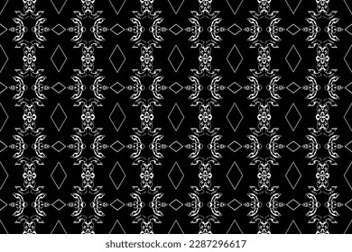 Abstract seamless pattern, seamless wallpaper, seamless background designed for use for interior, wallpaper, fabric, curtain, carpet, clothing, Batik, satin, background, illustration, Embroidery style