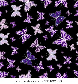 Abstract seamless pattern for wallpaper, clothes, boys, girls. Butterfly pattern. Vector. Scribble, sketch, doodle.