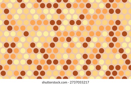 Abstract seamless pattern of warmtoned circles in a geometric arrangement.  Ideal for backgrounds, textiles, packaging, and website design.