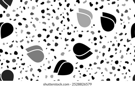 Abstrato padrão sem emenda com símbolos de gota de água. Fundo de leopardo criativo. Ilustração vetorial sobre fundo branco