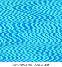 Abstract Seamless Pattern with Water Ripple. Vector Background with Blue Waves and Lines. Ocean, Sea and Water Pool Flowing Surface