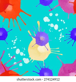 abstract seamless pattern with watercolor blobs