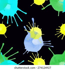 abstract seamless pattern with watercolor blobs 