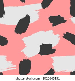 Abstract seamless pattern with watercolor brush strokes. Grunge, sketch, grunge. Drawn by hand. Colorful endless vector illustration.