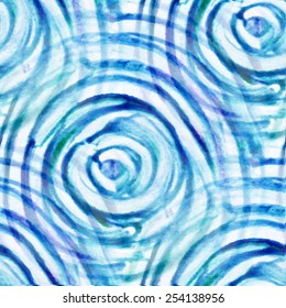 Abstract seamless pattern with watercolor drawing in doodle style. Vector illustration 