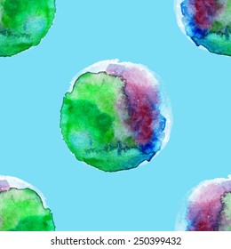 Abstract seamless pattern with watercolor elements