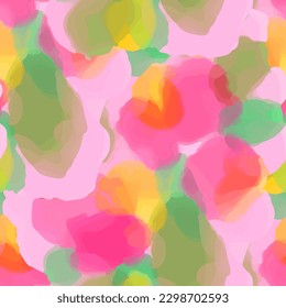 Abstract seamless pattern with watercolor spots. Hand-drawn illustration. Vector