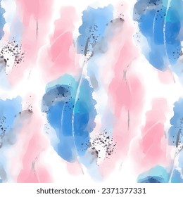 Abstraktes nahtloses Muster mit Aquarellpunkten. Handgezeichnete Illustration. Vektorgrafik