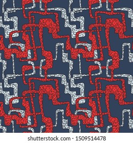 Abstract seamless pattern with wave elements.