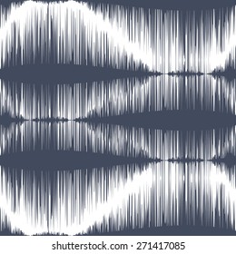 Abstract seamless pattern. Wave shape diagram in blue and white