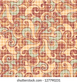 Abstract seamless pattern with waves and cellules