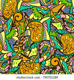 abstract seamless  pattern of waves and curves
