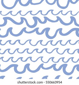 Abstract seamless pattern with waves. Design for backdrops with sea, rivers or water texture. Background for poster or cover. Figure for textiles.