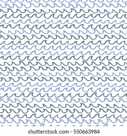 Abstract seamless pattern with waves. Design for backdrops with sea, rivers or water texture. Background for poster or cover. Figure for textiles.