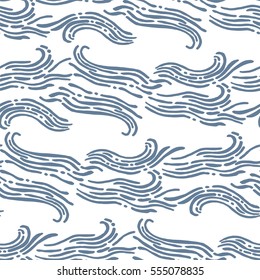 Abstract seamless pattern with waves. Design for backdrops with sea, rivers or water texture.