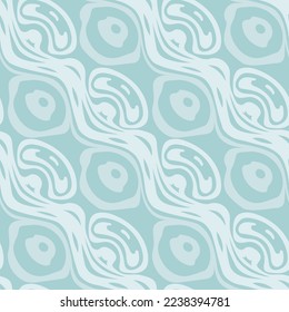 Abstract seamless pattern with waves. Hand drawn vector illustration. Flat color design.