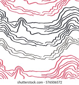 Abstract seamless pattern with waves or noise waves. Image for a poster or cover. Vector musical illustration. Figure for textiles. Design for backdrops with sea, rivers or water texture.