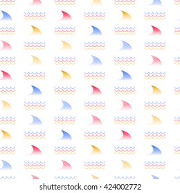 Abstract seamless pattern of waves. Vector illustration.