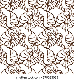 Abstract seamless pattern waves. Vector seamless black and white geometric pattern. Zentangle wavy seamless pattern.