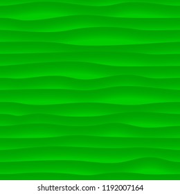 Abstract seamless pattern of wavy lines with shadows in green colors