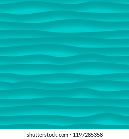 Abstract seamless pattern of wavy lines with shadows in light blue colors