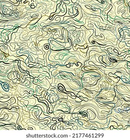 abstract seamless pattern with wavy lines, threads. Background with stripes, intertwining threads, painted with paints