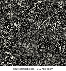 abstract seamless pattern with wavy lines, threads. Background with stripes, intertwining threads, painted with paints