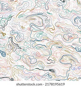 abstract seamless pattern with wavy lines, threads. Background with stripes, intertwining threads, painted with paints