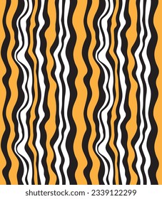 Abstract Seamless Pattern. Wavy Lines Pattern. Traditional wavy line Texture