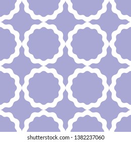 Abstract seamless pattern with wavy rings. White rings on lilac background. Vector EPS10