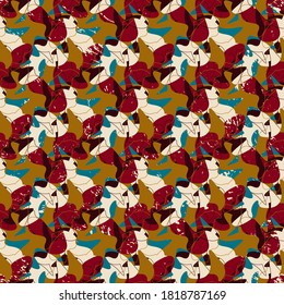 Abstract seamless pattern with wavy shapes