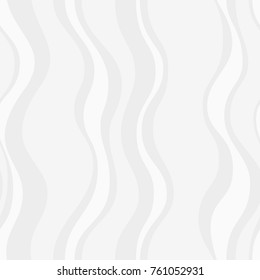 Abstract seamless pattern with wavy stripes. White and gray geometric texture. Flat design. Vector background.