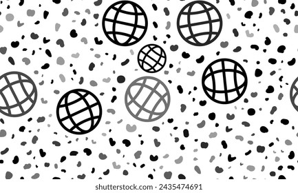 Abstract seamless pattern with web symbols. Creative leopard backdrop. Vector illustration on white background