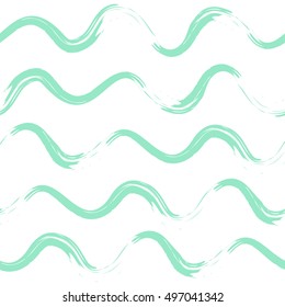 Abstract seamless pattern. White background with blue waves. Bright texture.