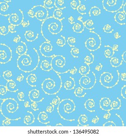 abstract seamless pattern with white elements on blue background