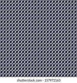 Abstract seamless pattern. White rings on a blue background. Vector.